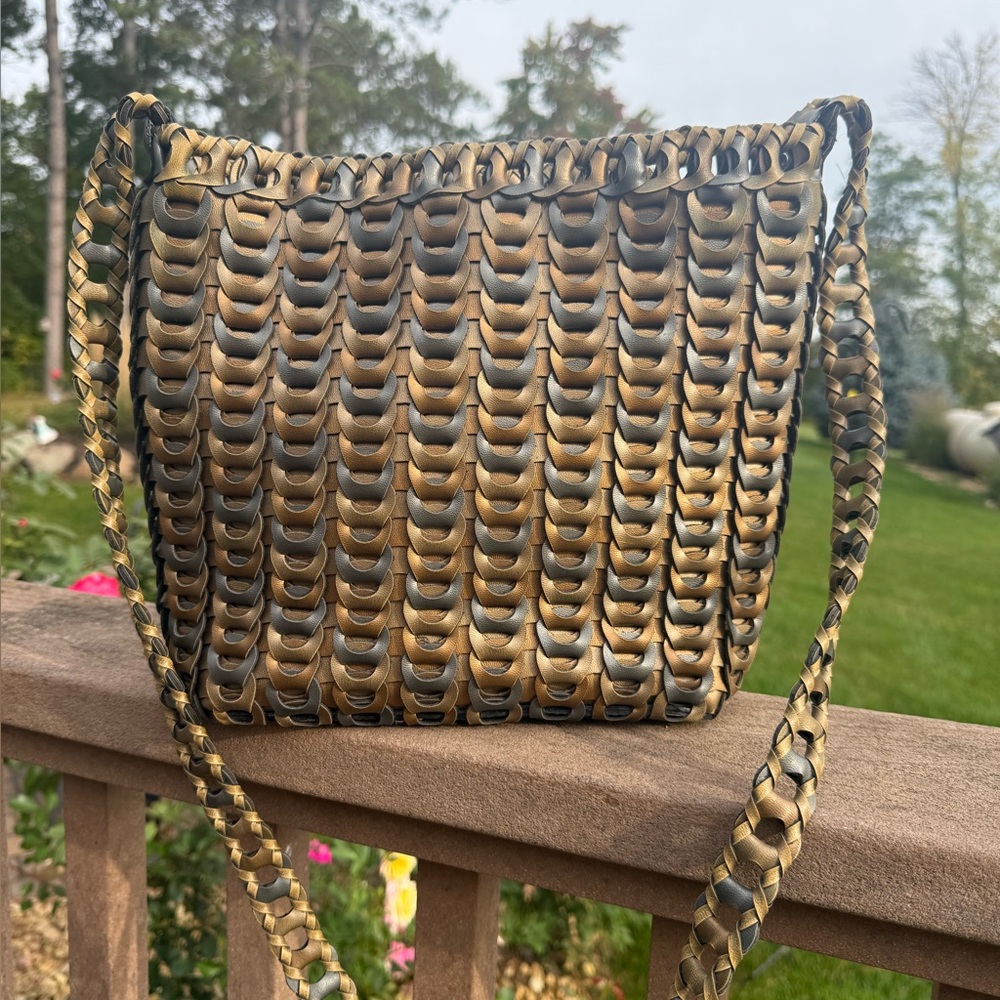 EUC! Marc Chantal Luxury Designer Hand Woven Leather Crossbody Bag - Picture 11 of 11